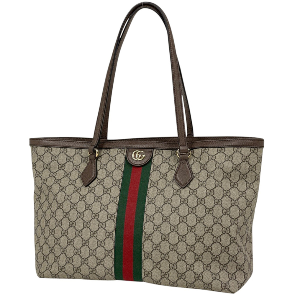 Gucci Ophidia GG Medium Tote Bag, Sherry Line Web Supreme Brown, 631685, Wome...